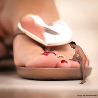 collage feet shrunken_man flip_flops red_nails msku