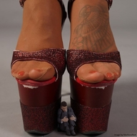 collage feet high_heels nylons shrunken_man red_nails tattoo msku