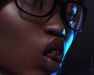vore glasses shrunken_man inside_mouth dark_skin indoors mouth_play brothervirgil imminent_vore digital_render
