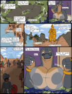 drawing nipples furry anthro city comic color large_breasts clothed cleavage buildings glasses sequence dinosaur bbw worship shrunken_people reptile jewelry statue see_through panels continents winking scalie continent presenting neotronic69 small_world