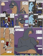 drawing nipples nude small_man furry anthro comic color large_breasts armor text handheld glasses sequence knight smiling dinosaur bbw worship reptile indoors jewelry tinies dialogue panels continents scalie continent looking_at_tiny neotronic69 small_world