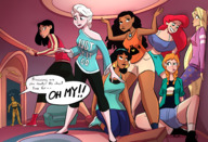 breasts drawing growth giantess white_hair blonde black_hair color long_hair butt robot blue_eyes crossover bra green_eyes shoes brown_eyes asian red_hair ponytail kneeling shorts star_wars looking_down giantesses pants dark_skin looking_up jacket freckles jasmine aladdin disney shirt looking_back braid necklace earrings native tangled sofa ariel the_little_mermaid headband dialogue orange_hair hairband bare_legs rapunzel mulan moana bare_midriff caiman2 anna_(frozen) elsa_(frozen) frozen_(disney) c-3po