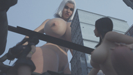 giantess blonde large_breasts buildings helicopter huge_breasts angry low_angle looking_down giantesses outdoors point_of_view hourglass redfiredog kaylee