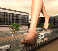 giantess feet city barefoot walking digital_render velocityvektor