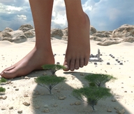 giantess feet barefoot walking trees digital_render velocityvektor