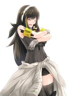 drawing giantess color brunette hugging no_background girls_frontline m4a1_(girls_frontline) m16a1_(girls_frontline) kei_izumi