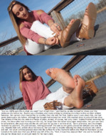 collage feet barefoot brunette story sitting sunglasses shrunken_city