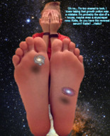 growth giantess collage feet space barefoot dialogue cosmic_giantess eyes_covered