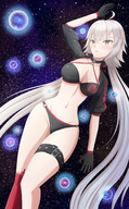 drawing giantess panties space color clothed planet huge_breasts galaxy universe cosmic_giantess thedaibijin fate/grand_order jalter omni