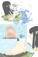 drawing giantess feet giga city black_hair color long_hair destruction clothed toes barefoot buildings soles anime sequence high_angle low_angle story foot_crush looming looking_down outdoors under_foot raised_foot panels bangs imminent_crush kill_la_kill satsuki_kiryuin paprikax