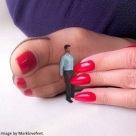 collage feet nylons shrunken_man long_nails red_nails msku