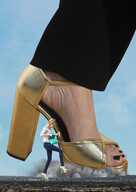 giantess collage city destruction high_heels multiple_sizes foot_crush looking_down sunglasses giantesses black_nails gallofthewild
