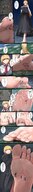 drawing giantess giga blonde color destruction barefoot red_eyes huge_breasts foot_crush looking_down point_of_view rumia marisa_kirisame reimu_hakurei exrumya touohou
