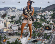 giantess collage city destruction helicopter sunglasses zebos2003