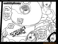drawing giantess comic monochrome angry shrunken_woman cruel ilayhu dialogue erodreams kettle