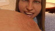 breasts nipples micro brunette shrunken_man on_nipple looking_at_tiny digital_render 21nafin