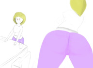 giantess horns blonde butt demon unaware shrunken_people thighs cleaning between_buttcheeks abul_amad