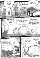 drawing gentle vore furry anthro comic monochrome clothed story tinies dialogue science_fiction sound_effects jaggedjagd plot_intensive kiwa giant_things_and_tiny_things fitzroy