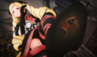 giantess feet upskirt blonde long_hair clothed toes soles anime low_angle insole smiling in_shoe pigtails looking_down indoors under_foot raised_foot see_through fire_emblem digital_render smug karkaterium elise_(fire_emblem) oboro_(fire_emblem)