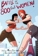 breasts drawing giantess city mega black_hair color large_breasts butt destruction rampage cleavage buildings angry asian red_hair short_hair shorts parody fighting skyscraper giantesses tokyo poster thighs freckles tokyo_tower top belt ripped_clothing attack_of_the_50_foot_woman mary_jane bare_legs spider-man marvel_comics bare_midriff caiman2 earth_20052 police_officer yuri_watanabe