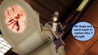 feet black_hair clothed toes soles low_angle insole in_shoe story uniform shrunken_woman looking_down indoors under_foot raised_foot see_through digital_render pyra morag sad-bag nia xenoblade_chronicles