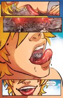 drawing growth nude vore blonde comic color tongue destruction giant blue_eyes licking saliva story cruel dialogue mass_vore cbl_art