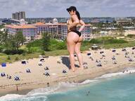 bikini giantess collage city beach barefoot sunglasses tekitocreations