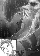 drawing giantess micro vore monochrome tongue mouth teeth ocean saliva unaware shrunken_people open_mouth inside_mouth boats cheek point_of_view mouthwash commission imminent_vore overwatch zarya hair ourhandsh