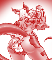 drawing nude pussy horns monochrome long_hair butt clothed handheld anime low_angle scared elf bondage anal_insertion hand shrunken_woman dangle sideboob dragon_girl scales struggling aesir no_background looking_at_tiny pointed_ears