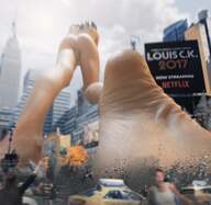 giantess crush collage feet mega blonde color destruction barefoot rampage soles low_angle scared foot_crush cruel clouds sky winzling point_of_view semi_nude perspective rear_view debris bare_legs giantess-fx bare_thighs