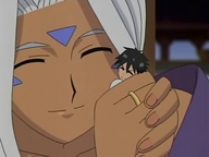 drawing gentle white_hair color long_hair handheld anime goddess shrunken_men hand screen_capture ah!_my_goddess urd keiichi_morisato