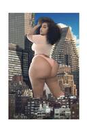 collage city black_hair large_breasts long_hair bbw bottomless outdoors looking_back big_butt tekitocreations