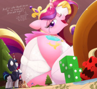 drawing panties furry tail wings color long_hair butt armor destruction blue_hair stockings underwear grinning purple_eyes low_angle story crown shrunken_man open_mouth hooves houses indoors looking_back garter_belt flag dialogue my_little_pony horn dice winking eyelashes multicolored_hair pale_skin pink_skin shining_armor pubic_mound ncmares yohomeboync yohomeboyraps tabletop_game cutie_mark princess_cadance clasp lance hair_flip