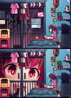 drawing giantess cat color shocked sitting window room indoors apartment relaxed looking_at_tiny dorothy thunderafterdark va-11_hall-a va11halla jill sudden