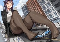 drawing giantess city color destruction brunette stockings bus foot_play cruel office_lady kkasi00