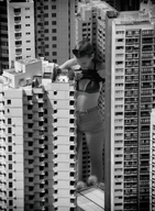 giantess collage city black_hair long_hair clothed sunglasses outdoors kyoujingirls