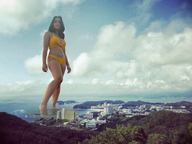giantess collage giga city black_hair long_hair clothed outdoors kyoujingirls