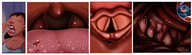 breasts drawing micro vore comic black_hair color cleavage spaceship stomach unaware dark_skin disney closed_eyes panels stitch nani_pelekai yawning kisparlius vocal_cords lilo_and_stitch