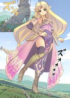 drawing giantess crush feet landscape blushing giga blonde color long_hair armor destruction blue_eyes clothed high_heels buildings monsters anime seo_tatsuya angry low_angle dress boots foot_crush crown walking looking_down mountains smoke clouds shoe_crush outdoors sky japanese_text tinies braid boot_crush thigh_highs trees raised_foot tiara debris armour looking_at_tiny pointed_ears the_legend_of_zelda cutaway hylian link_(the_legend_of_zelda) princess_zelda_(the_legend_of_zelda) plains bare_thighs 瀬尾 seo-t wristguards chestplate