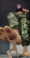 nude feet small_man penis clothed toes barefoot soles anime military low_angle smiling red_hair short_hair foot_crush hand looking_down cruel indoors under_foot nail_polish holding_up struggling imminent_crush looking_at_tiny 5nbe digital_render one_eye_covered
