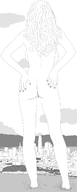 breasts drawing giantess nude city mega large_breasts long_hair butt skyscraper san_francisco