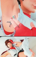 feet blonde clothed small_woman handheld toes barefoot soles bed brunette domination smiling gloves lying_down short_hair street_fighter rubbing pinned indoors under_foot smelly in_sock raised_feet sakura_kasugano digital_render armpits gi clothing_entrapment bantoras karin_kanzuki