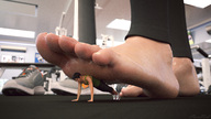 feet small_man exercise clothed toes barefoot soles workout indoors push_ups holding_up sorenzer0 digital_render training discarded_footwear