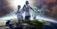 drawing giantess furry giga anthro city space color large_breasts destruction blue_eyes planet barefoot cleavage ocean buildings green_eyes pyramid brunette goddess short_hair sun walking looking_down skyscraper giantesses river clouds jewelry commission otter pointing stars sharp_teeth continents scalie glowing_eyes crocodile hand_on_head saatchi bare_midriff continental atacama laura_(saatchi) nisha lucielle gecko