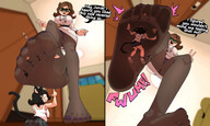 drawing panties feet upskirt comic color glasses green_eyes brunette tiny low_angle foot_crush teasing june smothering karina mspaintgts hosiery tiny_female