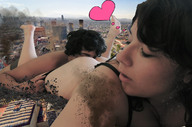 giantess collage city destruction giant male couple lying_down short_hair outdoors looking_back
