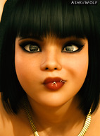 vore black_hair egyptian smiling shrunken_woman entrapment lipstick necklace eyeliner ashkiiwolf samia