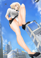 crush panties city upskirt blonde destruction blue_eyes cleavage high_heels buildings helicopter foot_crush tsumi daichi777 tsumi_umi_sushi