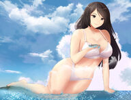 drawing giantess mega handheld ocean anime brunette underwear brown_eyes cruise_ship coast ships danielle daichi777 tsumi_umi_sushi