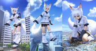 growth giantess white_hair city destruction clothed sequence fox_ears fox_tail teasing rumianyan fuyume apegrixs